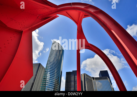 Frankreich Europa Reisen Paris Stadt La Defense Platz Alexander Calder Struktur Architektur Kunst große Gebäude Calder Stockfoto