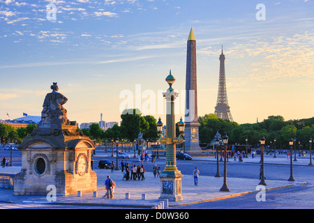 Frankreich, Europa, Reisen, Paris, Stadt, Concorde, Quadrat, Architektur, Kunst, künstlerische, Zentrum, zentral, Innenstadt, Eiffel, Luxor, Mo Stockfoto