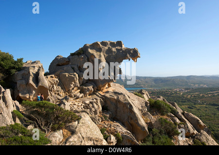 Italien Sardinien Sardinien Europe europäische Insel Insel Inseln Inseln Mittelmeer Tag Capo d ' Orso Klippe formation Stockfoto