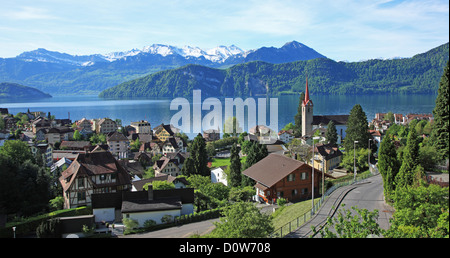 Schweiz, Kanton Luzern, Weggis am Vierwaldstättersee Stockfoto