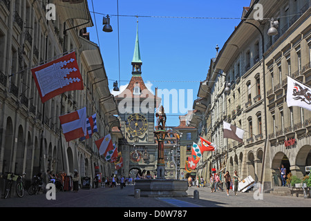 Schweiz, Kanton Bern, Bern, Kramgasse, Käfigturm Stockfoto