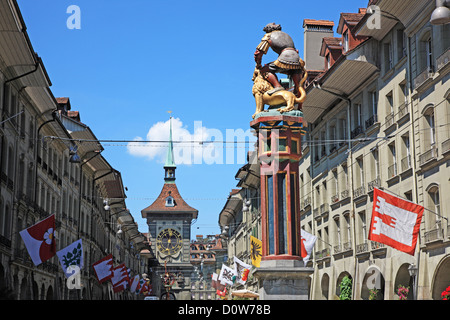 Schweiz, Kanton Bern, Bern, Kramgasse, Käfigturm Stockfoto