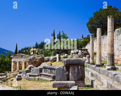 Ruinen der antiken Stadt Delphi, Griechenland Stockfoto