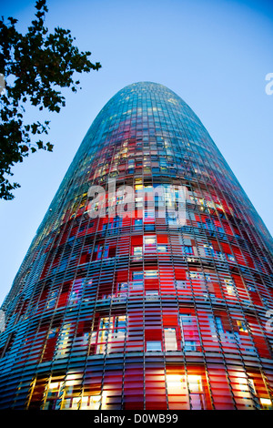 Der Torre Agbar, Barcelona, Spanien Stockfoto