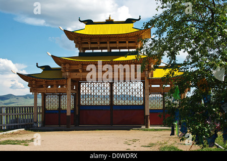 Tor des Ivolginskiy buddhistische Kloster in Ulan-Ude nahe am Baikal-See. Stockfoto