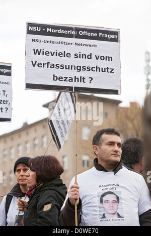 Gedenken-Day-Demonstration unter dem Motto: im Gedenken an die Opfer des NSU, Berlin, Deutschland Stockfoto