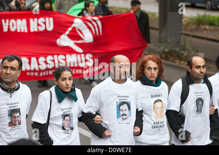 Gedenken-Day-Demonstration unter dem Motto: im Gedenken an die Opfer des NSU, Berlin, Deutschland Stockfoto