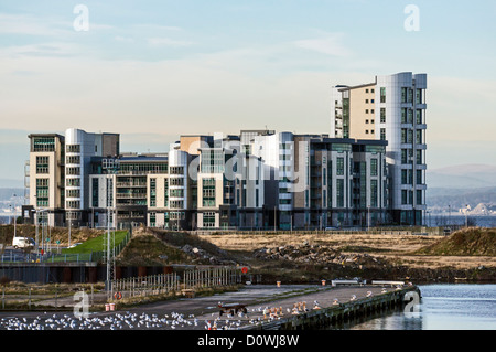 Western Harbour Waterfront Entwicklung komplexer in Leith Docks Edinburgh Schottland Stockfoto