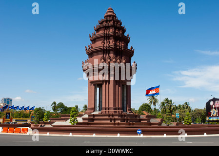 Independence Monument im Zentrum von Phnom Penh, Kambodscha Stockfoto