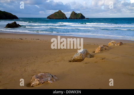 Holywell Bay Strand Cornwall England United Kingdom in der Nähe von Newquay und auf dem South West Coastal Path Stockfoto