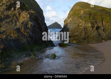 Holywell Bay Strand Cornwall England United Kingdom in der Nähe von Newquay und auf dem South West Coastal Path Stockfoto