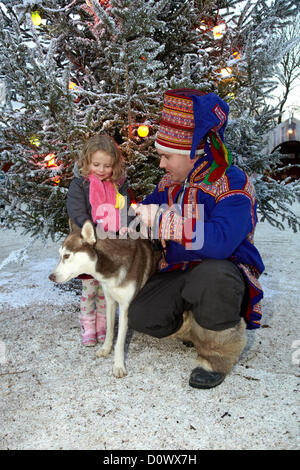 Im Dorf Elf. Lappland, Großbritannien, Bewl Water, Kent, 1. Dezember 2012. Stockfoto