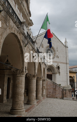 Piazza San Benedetto, Norcia, Umbrien, Italien Stockfoto