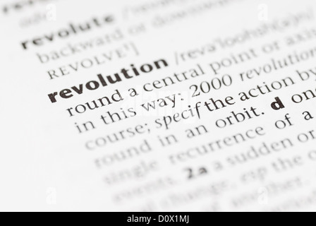 Makro-Bild Wörterbuch Wort: revolutionäre. Stockfoto