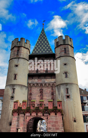 Das Spalentor Tor (die besten drei Tore links in Basel) Stadt Basel, Kanton Basel Stadt, Schweiz, Europa. Stockfoto