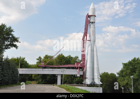 Vostock Rakete im Museum der Kosmonautik (Kaluga, Russland) Stockfoto