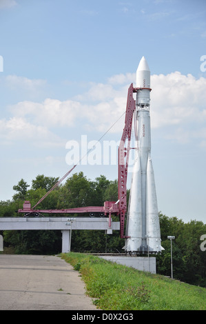 Vostock Rakete im Museum der Kosmonautik (Kaluga, Russland) Stockfoto