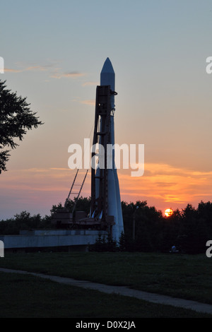 Vostock Rakete im Museum der Kosmonautik (Kaluga, Russland) Stockfoto