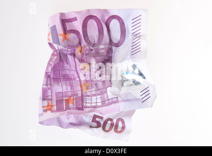 Berlin, Deutschland, zerknitterten 500-Euro-note Stockfoto