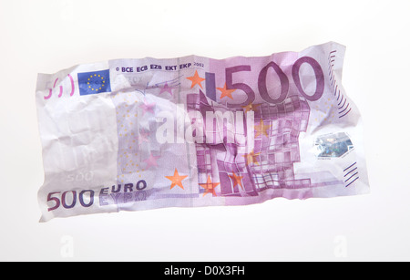 Berlin, Deutschland, zerknitterten 500-Euro-note Stockfoto