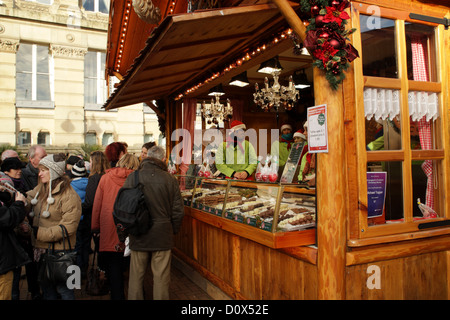 Stall auf dem jährlichen Weihnachtsmarkt der Birmingham, bezeichnet der Frankfurt Christmas Market Birmingham. Stockfoto