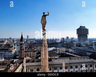 Mailand, Stadtbild vom Dach des Doms, Lombardei, Italien Stockfoto