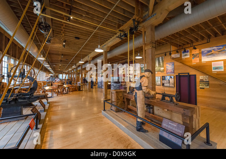 Die Red Barn, die ursprüngliche Boeing manufacturing Plant, The Museum of Flight, Seattle, Washington, USA Stockfoto