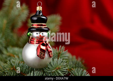 Christbaumkugel, Schneemann Stockfoto