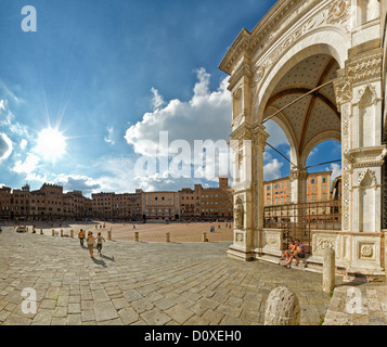 Siena, Siena, Italien, Europa, Toskana, Toscana, Piazza del, Campo, Ort, Tourismus Stockfoto