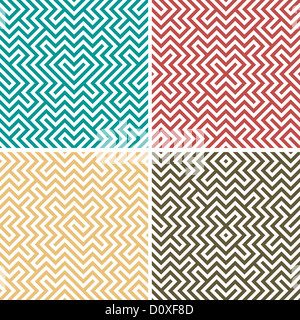 Vier einfache Farbe geometrische nahtlose Stockfoto
