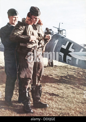 Deutsche Luftwaffe, Pilot, Stuka, Abfahrt, Flugzeug, Armee, Zweiter Weltkrieg, Deutschland, 1940 Stockfoto