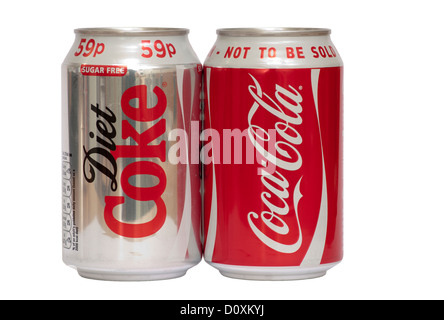Dosen Cola und Coca Cola Stockfoto