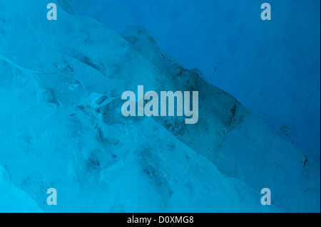 Eis-Höhle, Rhonegletscher, Rhonegletscher, Eis, Block, kalt, fror, blau, Schweiz, Schweizer, Eisgrotte, Stockfoto