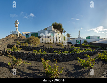 Spanien, Lanzarote, Mozaga, Monumento al Campesina, Denkmal, Stadt, Dorf, Sommer, Kanarische Inseln, Stockfoto