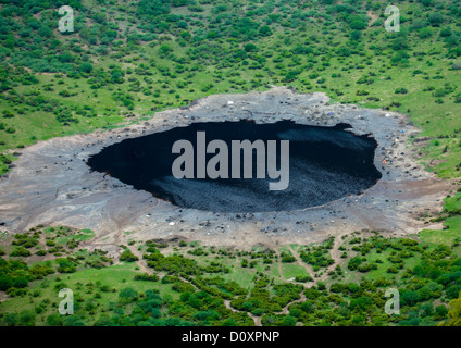 Luftaufnahme von El Sod Vulkan Krater, Yabello, Omo-Tal, Äthiopien Stockfoto