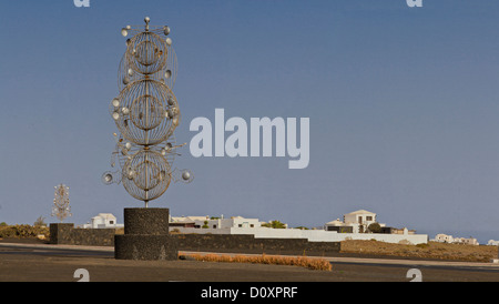 Spanien, Lanzarote, Tahiche, Juguetes del Viento, Wind Spiel, Stadt, Dorf, Sommer, Kanarische Inseln, Stockfoto