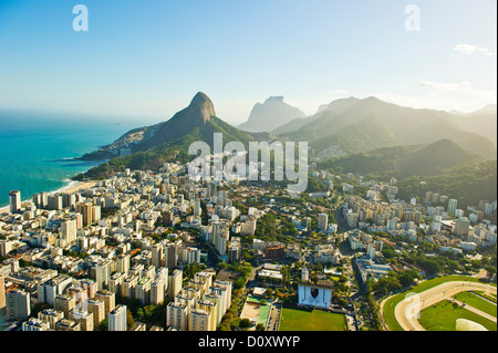Luftbild von Lagoa und Ipanema, Rio De Janeiro Brasilien Stockfoto