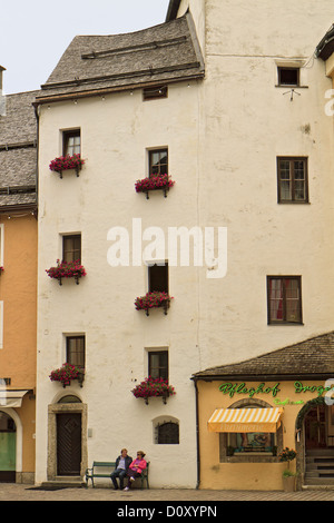 Österreich-Kitzbühel mittelalterlichen Gebäuden Stockfoto