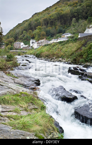 Flusses East Llyn Eingabe Lynmouth, Devon, England, UK Stockfoto