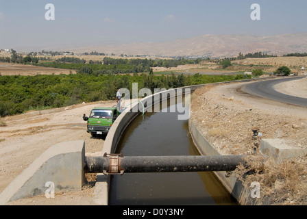 JORDANIEN, Wasserknappheit und Landwirtschaft im Jordantal, Nutzung von recyceltem Abwasser zur Bewässerung von Farmen, Abwasserrecycling Stockfoto