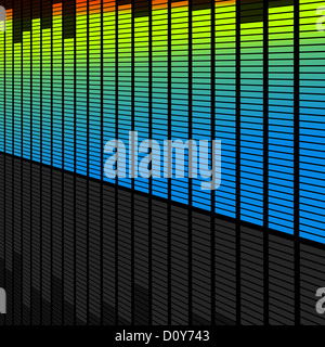 mehrfarbige Equalizer mit Reflexion Stockfoto