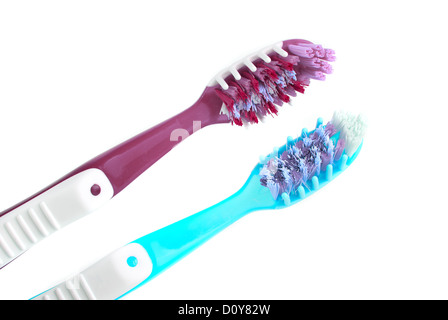 Zwei Zahnbürsten Stockfoto