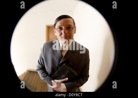 Freiburg im Breisgau, unangenehmen Mann kommt Stockfoto