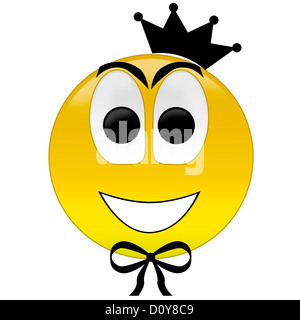 Glücklichen Smiley mit Krone Krawatte Stockfoto