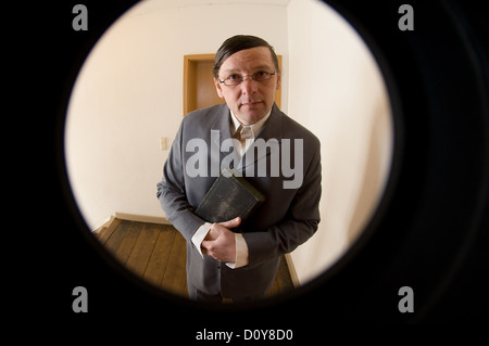 Freiburg im Breisgau, steht Man vor der Tür Stockfoto