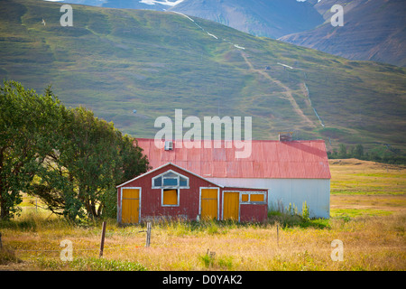 Verlassenes Haus am Fuße der North Island. Horizontalen Schuss Stockfoto