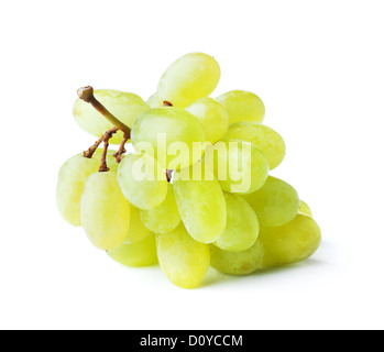 Frische grüne Trauben. Isoliert auf weiss Stockfoto