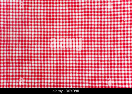 rote und weiße Tabelle Tuch Textur. Zusammenfassung Hintergrund Stockfoto