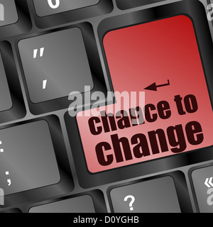 Chance, Taste auf der Tastatur zeigt Geschäftserfolg zu verändern Stockfoto