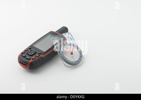 Ein GPS-Empfänger und Kompass Stockfoto
